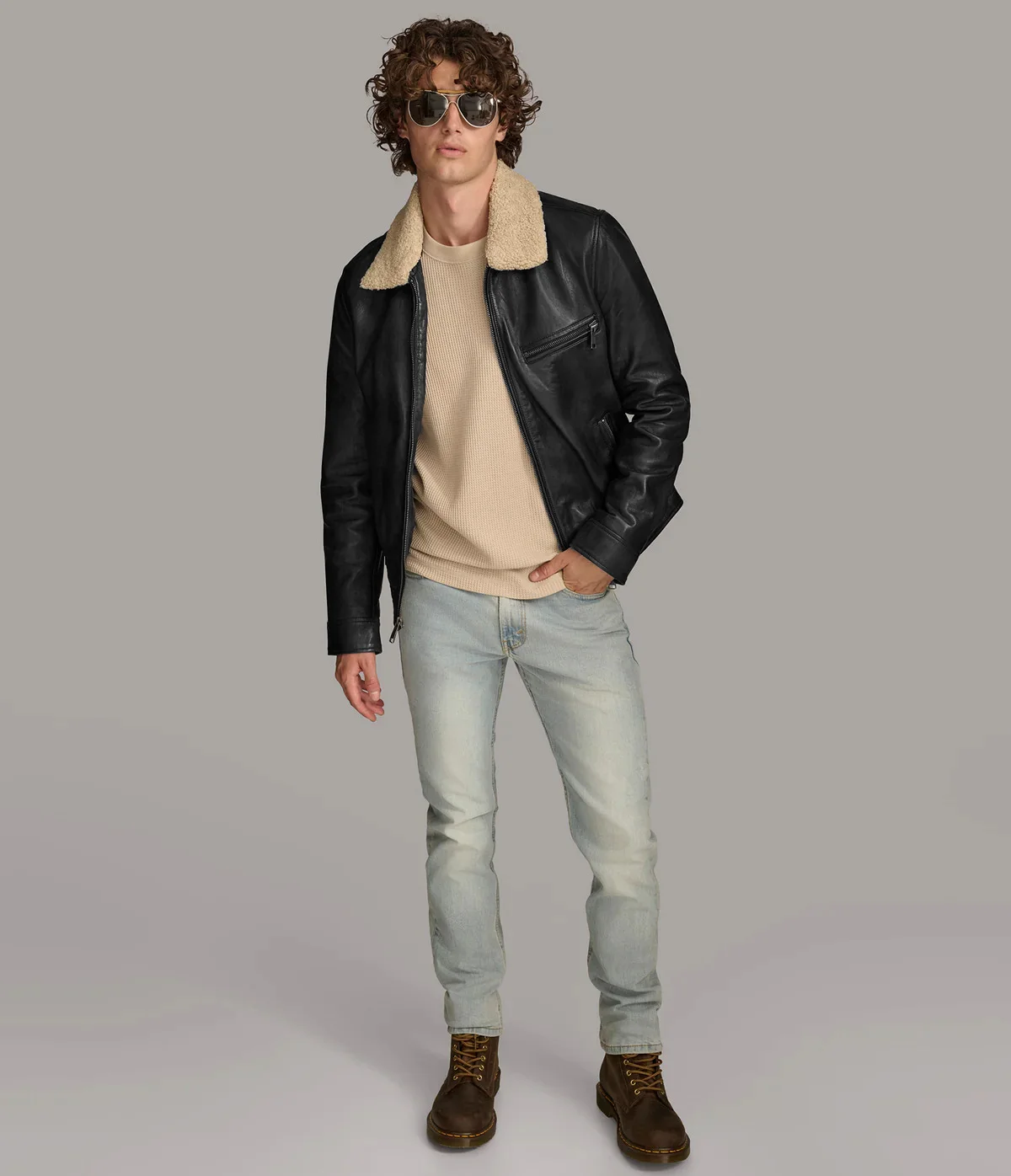 Zip-Up black leather jacket - Image 6